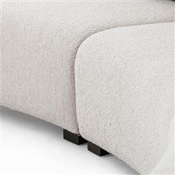 Zoe Modern Light Grey Performance Boucle Black Wood 2 Piece Curved Sectional - 176"Wx67"D|