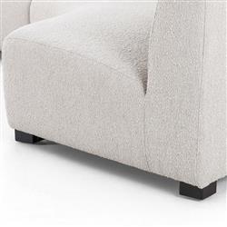 Zoe Modern Light Grey Performance Boucle Black Wood 2 Piece Curved Sectional - 176"Wx67"D|