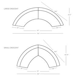 Zoe Modern Light Grey Performance Boucle Black Wood 2 Piece Curved Sectional - 176"Wx67"D|