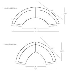 Zoe Modern Beige Upholstered Black Birch Wood 2 Piece Curved Sectional - 176"Wx67"D|