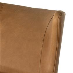 Paola Mid Century Palermo Cognac Leather Wood Frame Wing Lounge Chair|