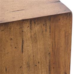 Scarlett Rustic Lodge Brown Reclaimed Wood Square Block End Table|