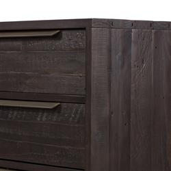 Yvette Rustic Dark Brown Reclaimed Pine Wood Gold Iron 6 Drawer Double Dresser|
