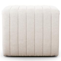 Leo Mid Century Modern Beige Performance Tufted Square Ottoman|