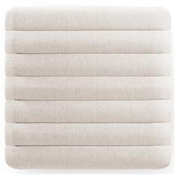 Leo Mid Century Modern Beige Performance Tufted Square Ottoman|