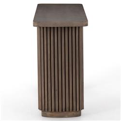 Farvald Mid Century Modern Dark Brown Reclaimed Wood Rectangular Console Table|