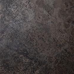 Brandon Rustic Lodge Black Iron Top Brown Oak Wood Round End Table|