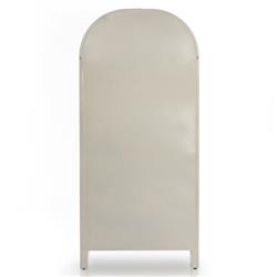 Sheila Industrial Clear Glass White Iron Frame Curved 2 Door Display Case|
