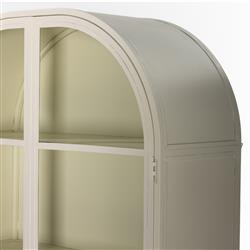 Sheila Industrial Clear Glass White Iron Frame Curved 2 Door Display Case|