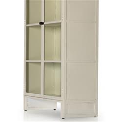 Sheila Industrial Clear Glass White Iron Frame Curved 2 Door Display Case|