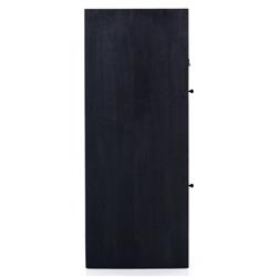 Kashton Mid Century Modern Black Wash Mango Wood Woven Cane 2 Drawer Desk|