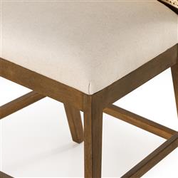 Annette Coastal Beige Performance Natural Woven Cane Wood Frame Counter Stool|