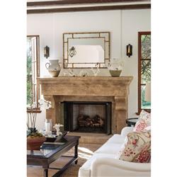 Gable Regency Distressed Gold Leaf Iron Bamboo Wall Mirror|