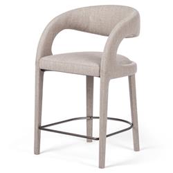 Alexander Mid Century Modern Light Grey Performance Iron Frame Counter Stool|