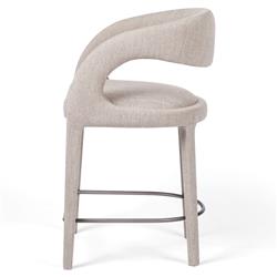 Alexander Mid Century Modern Light Grey Performance Iron Frame Counter Stool|