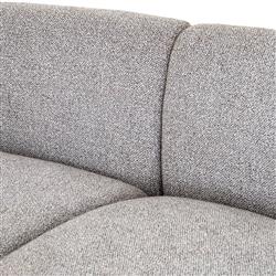 Zoe Modern Grey Upholstered Black Birch Wood 2 Piece Curved Sectional - 176"Wx67"D|