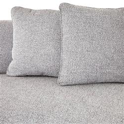 Zoe Modern Grey Upholstered Black Birch Wood 2 Piece Curved Sectional - 176"Wx67"D|