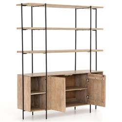 Daphne Modern Classic Mango Wood Black Iron Display Case|