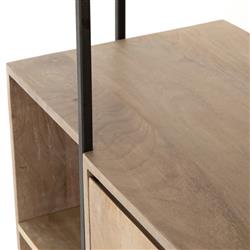 Daphne Modern Classic Mango Wood Black Iron Display Case|