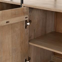 Daphne Modern Classic Mango Wood Black Iron Display Case|