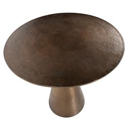 Jeffrey Mid Century Modern Brown Aluminum Round Bistro Table - 34"W|