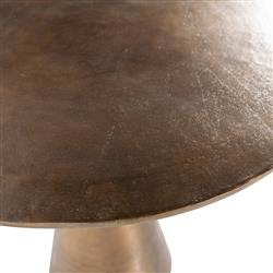 Jeffrey Mid Century Modern Brown Aluminum Round Bistro Table - 34"W|