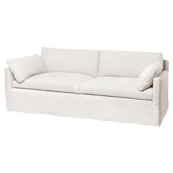 Cisco Home Louis Modern Classic White Linen Slipcovered Sofa - 78''W|