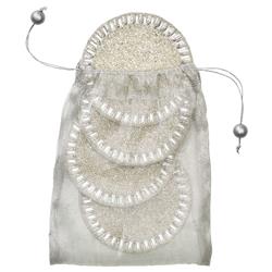 Bevel Hollywood Regency Silver Glass Beaded Coaster - Set of 4|