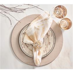 Croco Rustic Lodge Sand Round Placemat - Set of 4|