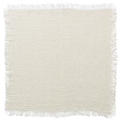 Sarah Fringe Coastal Beach White Linen Napkin - Set of 4|