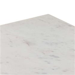 Sohail Coastal Beach White Marble Brown Acacia Wood Kitchen Island - 62"|