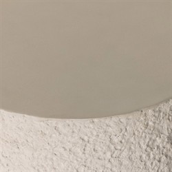 Kingston Industrial Loft White Textured Concrete Round Drum Outdoor End Table|