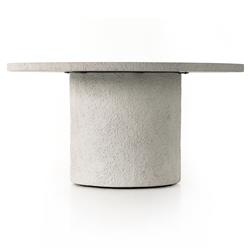 Lucienne Industrial Loft White Concrete Round Outdoor Dining Table - 60"W|