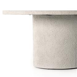 Lucienne Industrial Loft White Concrete Round Outdoor Dining Table - 60"W|