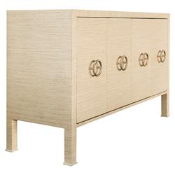 Worlds Away Rue Mid Century Modern Natural Grasscloth Buffet|
