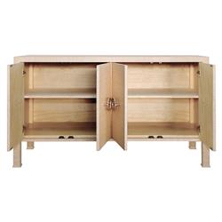 Worlds Away Rue Mid Century Modern Natural Grasscloth Buffet|