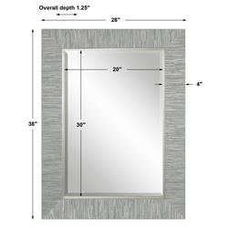 Landen Modern Classic Silver Stripe Beveled Wall Mirror|
