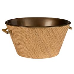 Barth Coastal Beach Natural Woven Cane Champagne Cooler|
