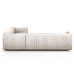 Leo Mid Century White Performance Tufted 3 Piece Sectional - 105.5"Wx105.5"D|