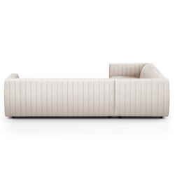 Leo Mid Century White Performance Tufted 3 Piece Sectional - 105.5"Wx105.5"D|