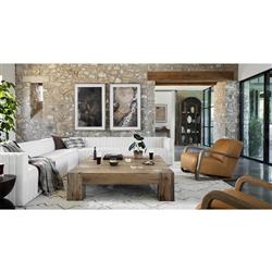 Leo Mid Century White Performance Tufted 3 Piece Sectional - 105.5"Wx105.5"D|