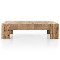 Oliver Rustic Lodge Brown Oak Wood Square Coffee Table|