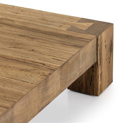 Oliver Rustic Lodge Brown Oak Wood Square Coffee Table|