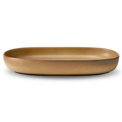 L'Objet Terra Modern Classic Brown Porcelain Oval Serving Platter - Small|