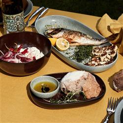 L'Objet Terra Modern Classic Green Porcelain Salad Bowl|