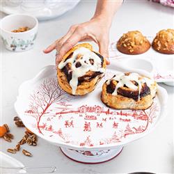 Juliska Country Estate Winter Frolic Ruby Ceramic Cake Stand|