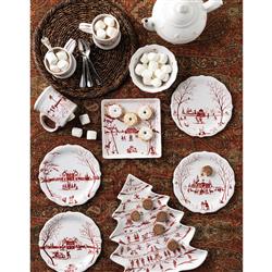 Juliska Country Estate Winter Frolic Ruby Ceramic Cake Stand|