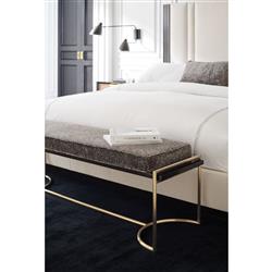 Zayla Modern Cream Performance Brown Birch Wood Bed - King|