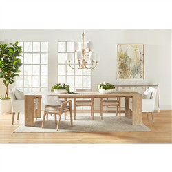 Lucile Coastal Beach Beige Cushion White Woven Rattan Grey Mahogany Dining Arm Chair|