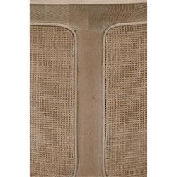 Lulu Coastal Beach Grey Oak Wood Woven Cane Round Drum Coffee Table|